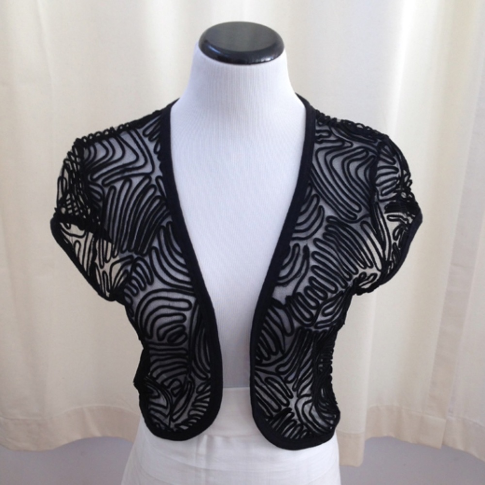 Tulle Bolero with Applied Soutache Pattern